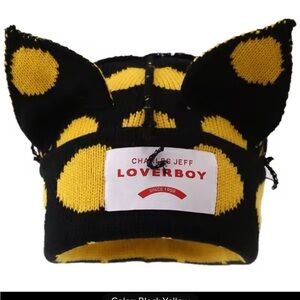 Black and Yellow Cat Ear Hat